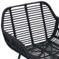 vidaXL Jedálenská stolička 2 ks Ratan a železo Čierna 55 x 50 x 74 cm
