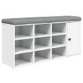 vidaXL Lavička na topánky biela 102x32x50 cm kompozitné drevo