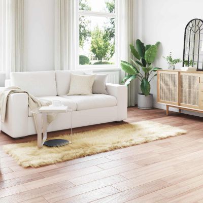 vidaXL Koberec z umelého ovčieho kožucha TAFALLA Krémová 80 x 250 cm
