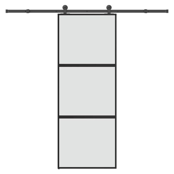 vidaXL Posuvné dvere s kovaním 76x205 cm tvrdené sklo a hliník úzke