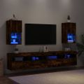 vidaXL TV skrinky s LED svetlami 2 ks dymový dub 30,5x30x60 cm