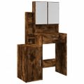 vidaXL Toaletný stolík so skrinkou dymový dub 80x35x132 cm