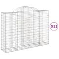 vidaXL Oblúkové gabionové koše 11 ks 200x50x140/160 cm pozink. železo