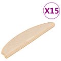 vidaXL Schodové rohože 15 ks 65x21x4 cm krémové, polkruhové, veľké