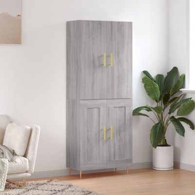 vidaXL Vysoká skrinka sivý dub sonoma 69,5x34x180 cm spracované drevo