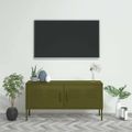 vidaXL TV skrinka olivovo-zelená 105x35x50 cm oceľ