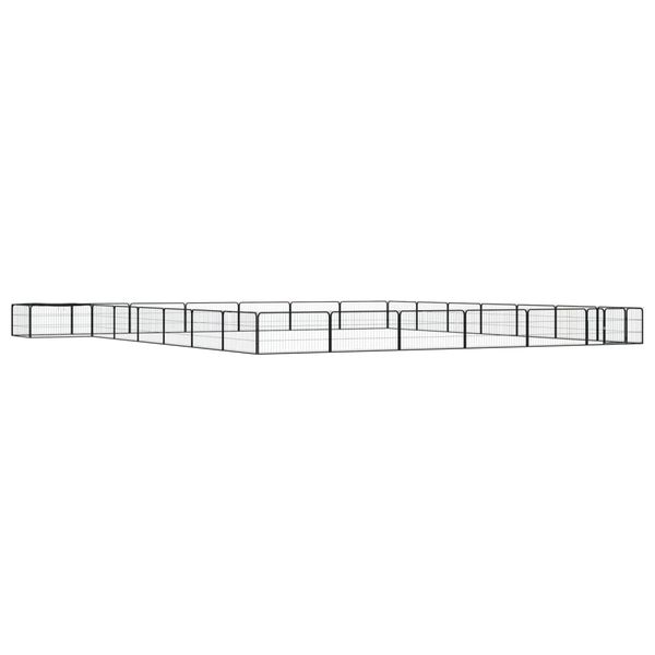 vidaXL Ohrádka pre psov 28 panelov čierna 100x50 cm práškovaná oceľ