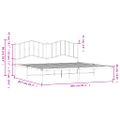vidaXL Kovový rám postele s čelom biely 200x200 cm
