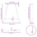 vidaXL Nohy k jedálenskému stolu v tvare A, 2 ks, antracitové, 80 x (72-73) cm, oceľ