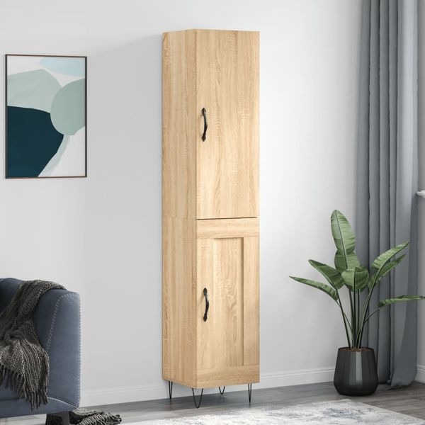 vidaXL Vysoká skrinka dub sonoma 34,5x34x180 cm spracované drevo