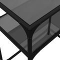 vidaXL Konzolový stolík s čiernou sklenenou doskou 60x35x81 cm oceľ