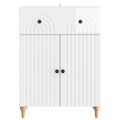 vidaXL Servírovacia skriňa Biela s vysokým leskom 66 x 34,5 x 90 cm