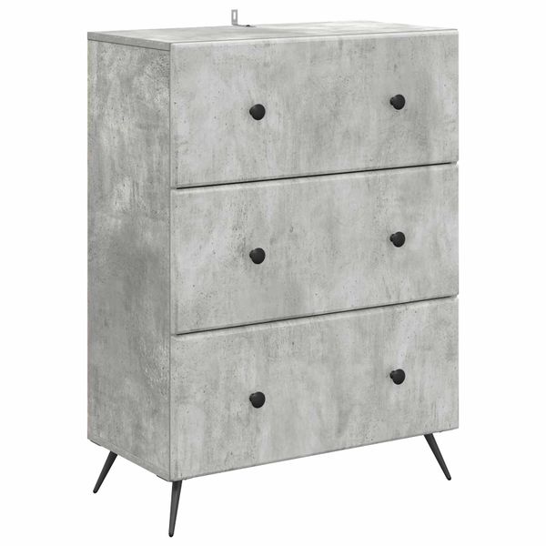 vidaXL Zásuvkový kabinet Betónovo sivá 66 x 34,5 x 90 cm
