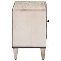vidaXL TV skrinka Biela 80 x 31,5 x 46 cm Masívne mango drevo