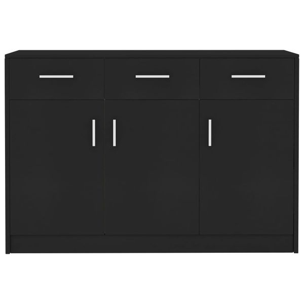 vidaXL Komoda, čierna 110x30x75 cm, kompozitné drevo