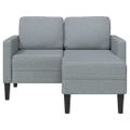vidaXL 2-miestna pohovka s ležadlom v tvare L, svetlosivá, 125 cm, látková