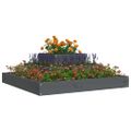 vidaXL Kvetináč sivý 80x80x27 cm borovicový masív