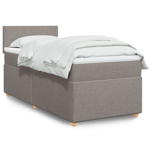 vidaXL Boxspring posteľ s matracom sivohnedý 100x200 cm látka