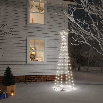 vidaXL Vianočný stromček, kužeľ 108 LED, studené biele svetlo 70x180cm