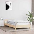 vidaXL Posteľný rám s čelom bez matraca krémový 90x190 cm látka