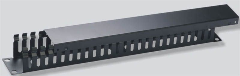 Vyvaz.panel 19''1U kov Lišta Priechodný čierny 45mm hl