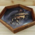 Drevený Dice Tray - Drak