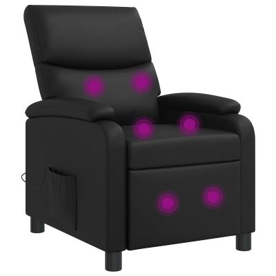 vidaXL Masážne relaxačné kreslo Čierna Umelá koža
