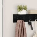 vidaXL Vešiak na stenu Nástenná montáž Čierny dub 40 x 10,5 x 10,5 cm