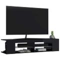 vidaXL TV skrinka s LED svetlami lesklá čierna 135x39x30 cm