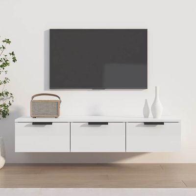 vidaXL Nástenná skrinka lesklá biela 102x30x20 cm spracované drevo