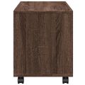 vidaXL Skrinka na kolieskach, hnedý dub 72x33x42,5cm, kompozitné drevo
