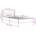 vidaXL Posteľný rám hnedý dub 90x190 cm kompozitné drevo a kov