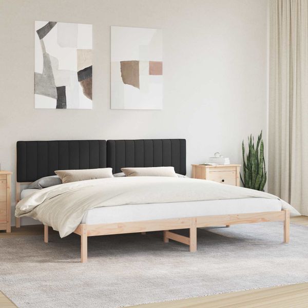 vidaXL Rám postele s čalúneným čelom Čierny 200 x 200 cm
