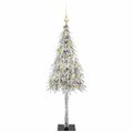 vidaXL Vianočný stromček s 150 LED-i Biela 120 cm PE a oceľ