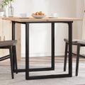 vidaXL Jedálenský stolík v tvare O 90x90x75,5 cm borovica a oceľ