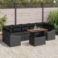 vidaXL Súprava záhradných pohoviek 8 ks Čierna
