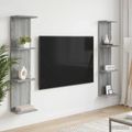 vidaXL Stenná polica 2 ks Sivý Sonoma 25 x 15 x 100 cm