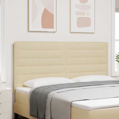 vidaXL LED hlavová doska s LED pásikmi Krémová 180 cm látka