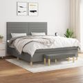 vidaXL Boxspring posteľ s matracom tmavosivá 180x200 cm látka