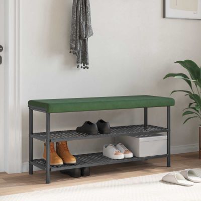 vidaXL Vankúš na lavičku manšestr Tmavozelená Hĺbka 35 cm