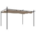 vidaXL Pergola so zaťahovacou strechou sivohnedá 395x292x230 cm