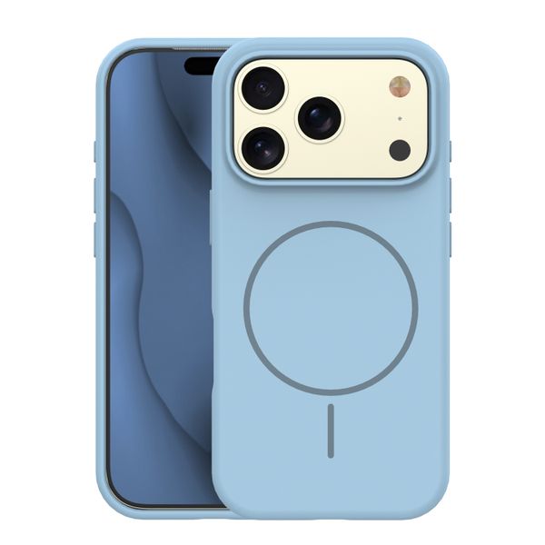 Silikónové tenké Mag puzdro pre iPhone 17 Pro / 18 Pro 6,3" svetlomodrá