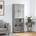 vidaXL Vysoká skrinka betónová sivá 69,5x34x180 cm spracované drevo