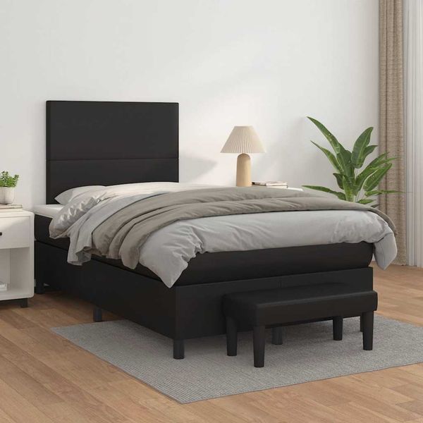vidaXL Boxspring posteľ s matracom čierna 120x200 cm umelá koža