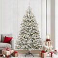 vidaXL Umelý Sklápací Vianočný Stromček 300 LED Zelená a biela 240 cm