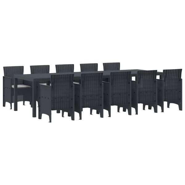 vidaXL Záhradný jedálenský set 11 pcs Antracit a svetlo šedá
