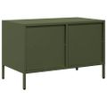 vidaXL TV skrinka olivovozelená 68x39x43,5cm oceľ valcovaná za studena