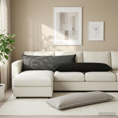 vidaXL Poťah na podložku 2 ks HOUTEN Čierna 40 x 145 cm Polyester