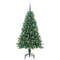 vidaXL Umelý vianočný stromček Zelená 150 cm PVC a Oceľ a Plast