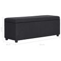 vidaXL Lavica s úložným priestorom 116 cm čierna polyester